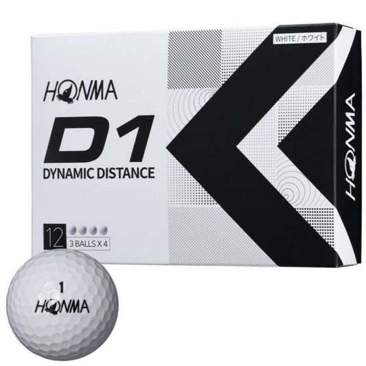 Honma Golf D1 Golf Ball 2022 Model 1 Dozen (12 Balls) White