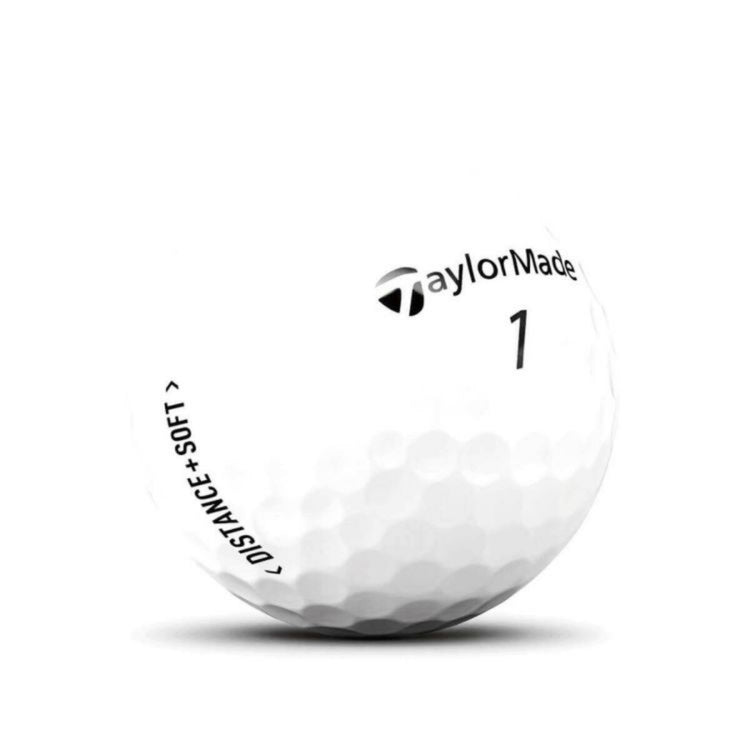 TaylorMade DISTANCE+ SOFT Distance Plus Soft Golf Balls, 1 dozen (12 balls) White