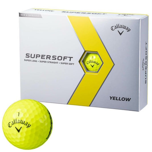 Callaway Super Soft 2023 Model Golf Balls, 1 Dozen (12 Balls) Yellow Glossy