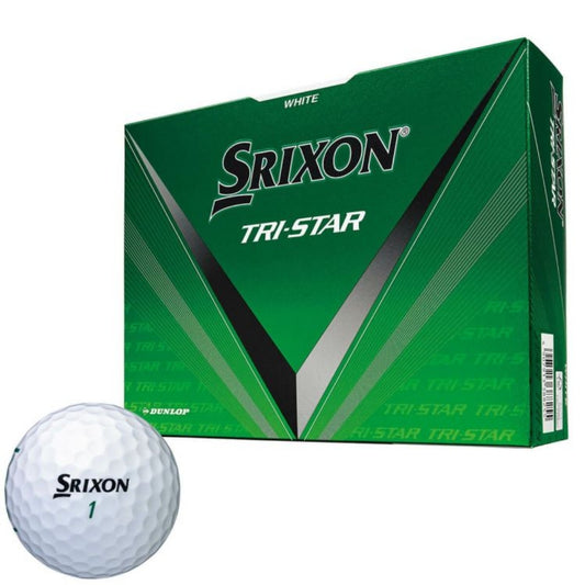 Srixon TRI STAR 2024 model golf balls, 1 dozen (12 balls) White