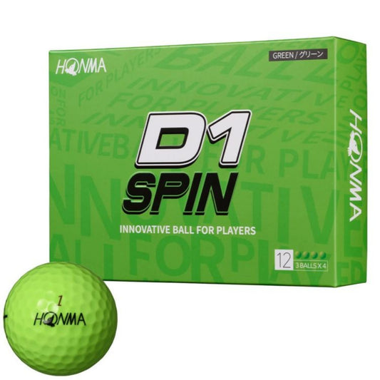 Honma Golf D1 SPIN 2023 Model Golf Balls 1 Dozen (12 Balls) Green