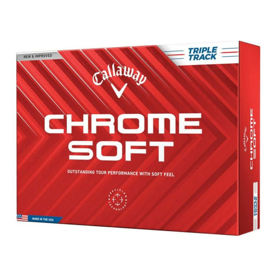 Callaway Chrome Soft Triple Track 2024 Model Golf Balls, 1 Dozen (12 Balls) White