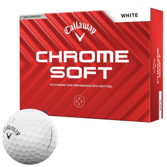 Callaway Chrome Soft 2024 Model Golf Balls, 1 Dozen (12 Balls) White