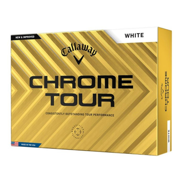 Callaway Chrome Tour 2024 model golf balls, 1 dozen (12 balls) white 